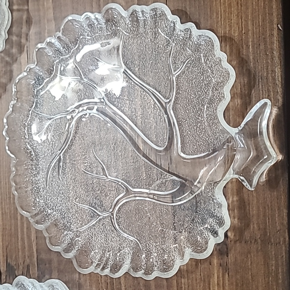 Vintage Hazel Atlas Tree Of Life Snack Tray Plate Only Set Of 4 - Picture 5 of 6